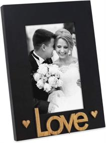 img 3 attached to ❤️ Isaac Jacobs Love Picture Frame, Black Wood, 4x6 inch, Gift for Loved Ones, Family, Tabletop/Desk Display (Black, 4x6)