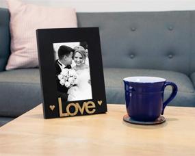 img 1 attached to ❤️ Isaac Jacobs Love Picture Frame, Black Wood, 4x6 inch, Gift for Loved Ones, Family, Tabletop/Desk Display (Black, 4x6)