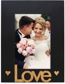 img 2 attached to ❤️ Isaac Jacobs Love Picture Frame, Black Wood, 4x6 inch, Gift for Loved Ones, Family, Tabletop/Desk Display (Black, 4x6)