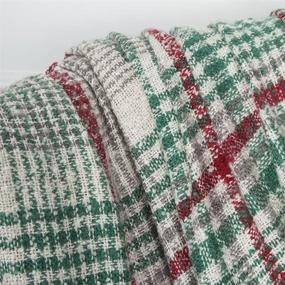 img 1 attached to 🎄 LALIFIT Christmas Home Decor Super Soft Vintage Fluffy Plaid Throw Blanket - Cozy Acrylic Cashmere-like Bedspread with Fringe - Ideal for Picnics, Tailgating, and Camping - 50"W x 67"L (Green/Red)