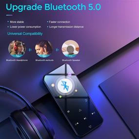 img 3 attached to 🎧 Высокопроизводительный MP3-плеер на 32 ГБ с Bluetooth 5.0, FM-радио, диктофоном и HD-экраном - портативный и ультратонкий металлический дизайн для прогулок, бега и любителей музыки - поддерживает до 128 ГБ.