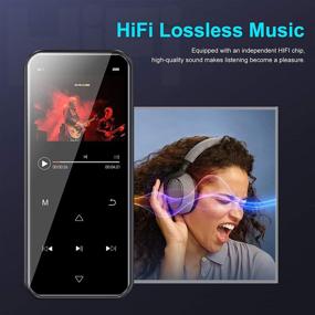 img 1 attached to 🎧 Высокопроизводительный MP3-плеер на 32 ГБ с Bluetooth 5.0, FM-радио, диктофоном и HD-экраном - портативный и ультратонкий металлический дизайн для прогулок, бега и любителей музыки - поддерживает до 128 ГБ.