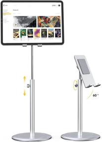 img 4 attached to 📱 Adjustable Tablet Stand Holder for Desk - Licheers iPad Stand, Compatible with iPad Mini Air Pro, iPhone 13/12/11 Pro Max, Samsung Galaxy, Kindle - Silver