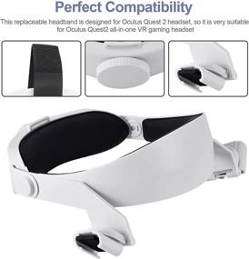 img 2 attached to White Shuaiyin Head Strap for Oculus Quest 2 - VR Headband with Adjustable Halo Strap, Ergonomic Design, and Pressure Reduction