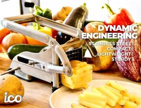 img 3 attached to 🍟 ICO Stainless Steel French Fry Cutter with 2 Blades, Non-Slip Suction Base – Ideal for Air Fryer Use