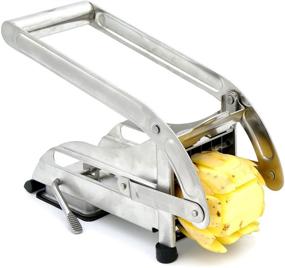 img 4 attached to 🍟 ICO Stainless Steel French Fry Cutter with 2 Blades, Non-Slip Suction Base – Ideal for Air Fryer Use