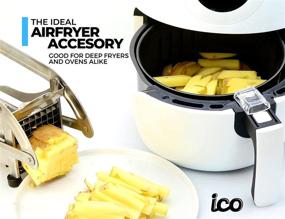 img 2 attached to 🍟 ICO Stainless Steel French Fry Cutter with 2 Blades, Non-Slip Suction Base – Ideal for Air Fryer Use