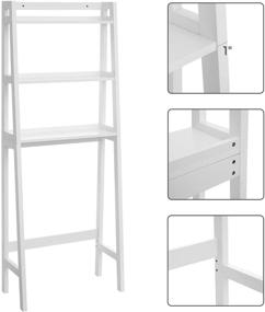 img 3 attached to 🚽 VASAGLE Adjustable Toilet Storage Rack with Bottom Bar - White Finish