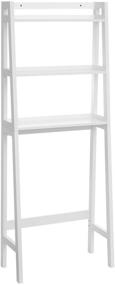 img 4 attached to 🚽 VASAGLE Adjustable Toilet Storage Rack with Bottom Bar - White Finish