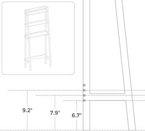 img 1 attached to 🚽 VASAGLE Adjustable Toilet Storage Rack with Bottom Bar - White Finish