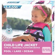 👶 oceans7 us coast guard approved child life jacket: new & improved flex-form design, type iii pfd, pink/berry логотип