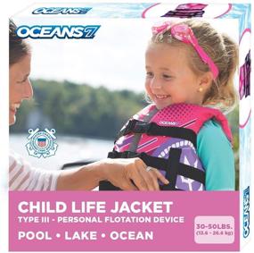 img 4 attached to 👶 Oceans7 US Coast Guard Approved Child Life Jacket: New & Improved Flex-Form Design, Type III PFD, Pink/Berry