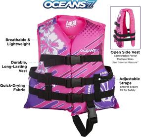 img 3 attached to 👶 Oceans7 US Coast Guard Approved Child Life Jacket: New & Improved Flex-Form Design, Type III PFD, Pink/Berry