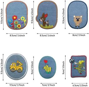 img 3 attached to 👖 13 PCS Animal Iron On Denim Patches - Sewing Knee Repair Patches for Clothing, Jeans Patch Inside - DIY Repair for Jeans and More