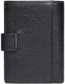 img 2 attached to 👜 Premium Handcrafted Vertical Tri-Fold Leather Wallet for Women with RFID Blocking – Vintage Style, Compact Multi Card Case
