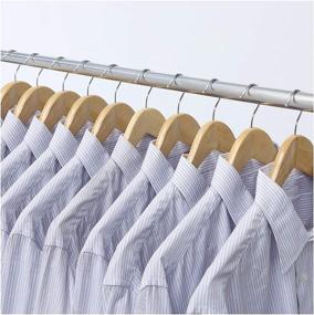 img 2 attached to 👗 Pack of 15 Natural Dress Hangers with Wood Bar by Organize It All