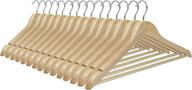 👗 pack of 15 natural dress hangers with wood bar by organize it all логотип