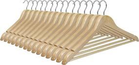 img 3 attached to 👗 Pack of 15 Natural Dress Hangers with Wood Bar by Organize It All