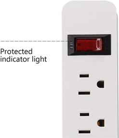 img 1 attached to 🔌 КФ 4-розеточная полоска питания с 2 USB-зарядными устройствами, 2 шт., 6 футов кабеля | Сертифицировано ETL, защита от перегрузок - Идеально подходит для домашнего офиса электроники, бытовой техники и компьютеров - (Белый)