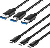 rankie usb-c to usb-a 3.0 cable - type c charging and data transfer - 3 pack, 3 ft logo