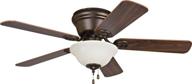 🔘 craftmade wc42orb5c1 wyman 42 inch flush mount ceiling fan with 120 watts bowl light kit and pull chain, 5 mdf blades, oil rubbed bronze логотип