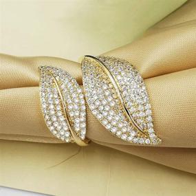 img 1 attached to MOROTOLE 18K Gold Silver Plated Adjustable Open Rings with Sparkling Cubic Zirconia | Stackable Eternity Wedding Band for Couples