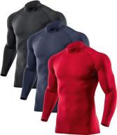 🏋️ athlio men's thermal long sleeve compression shirts: 1, 2 or 3 pack - ultimate winter base layer for active running & winter sports logo