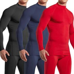 img 3 attached to 🏋️ ATHLIO Men's Thermal Long Sleeve Compression Shirts: 1, 2 or 3 Pack - Ultimate Winter Base Layer for Active Running & Winter Sports