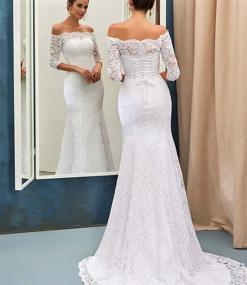 img 1 attached to Elegant Mermaid Wedding Dresses with Delicate Shoulder Sleeves for Women's Clothing