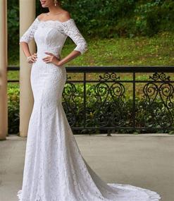 img 2 attached to Elegant Mermaid Wedding Dresses with Delicate Shoulder Sleeves for Women's Clothing