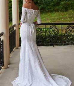 img 3 attached to Elegant Mermaid Wedding Dresses with Delicate Shoulder Sleeves for Women's Clothing