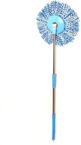 img 3 attached to Meioro 360° Wet Mop with Flexible Handle and Microfiber Chenille Towel Head - Ideal for Car Cleaning, Glass Tile, Window, and Home Kitchen - Blue