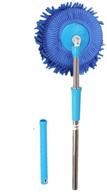 meioro 360° wet mop with flexible handle and microfiber chenille towel head - ideal for car cleaning, glass tile, window, and home kitchen - blue logo