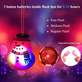 img 3 attached to 🎄 Christmas LED Light Up Necklace: Flashing Birthday Party Favors for Kids & Adults – Assorted Styles, 15 Pack!