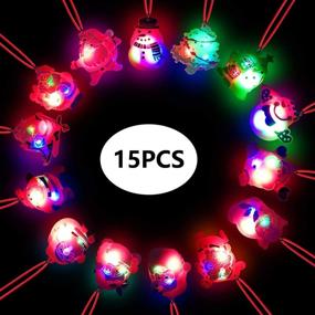 img 1 attached to 🎄 Christmas LED Light Up Necklace: Flashing Birthday Party Favors for Kids & Adults – Assorted Styles, 15 Pack!