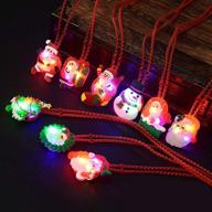 🎄 christmas led light up necklace: flashing birthday party favors for kids & adults – assorted styles, 15 pack! logo