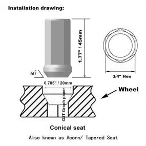 img 2 attached to AotoKoop Universal Wheel Lug Nuts (Open End - M12 X 1