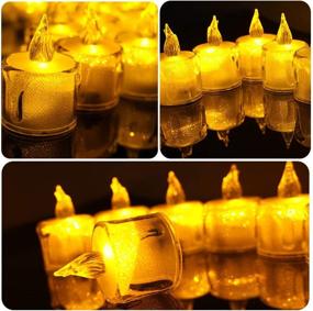 img 1 attached to 🕯️ Sunkite LED Tea Lights - 24 Pack Flameless Flickering Candles, Warm Yellow Glow, Long-Lasting Battery, Unscented, Ideal for Christmas Party, Wedding, Birthday, Home Decor & Gifts