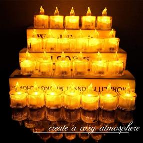 img 3 attached to 🕯️ Sunkite LED Tea Lights - 24 Pack Flameless Flickering Candles, Warm Yellow Glow, Long-Lasting Battery, Unscented, Ideal for Christmas Party, Wedding, Birthday, Home Decor & Gifts