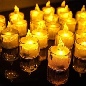 img 4 attached to 🕯️ Sunkite LED Tea Lights - 24 Pack Flameless Flickering Candles, Warm Yellow Glow, Long-Lasting Battery, Unscented, Ideal for Christmas Party, Wedding, Birthday, Home Decor & Gifts