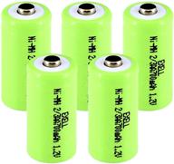 🔋 5-pack of exell rechargeable nickel-metal hydride button-top batteries, 1.2v, 2/3 aa size, 700mah - perfect replacement for electric razors, toothbrushes, and more logo