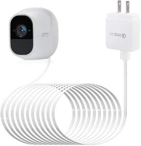 img 4 attached to 📷 Arlo Camera Charger Cable: Weatherproof 6.56ft/2m Charging Cable + Quick Charge 3.0 Adapter for Arlo Pro/Pro 2/Go/Light Camera - White Power Extension Cable+Adapter