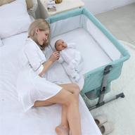 bedside sleeper bedside crib: 3-in-1 travel baby crib with breathable net in green logo