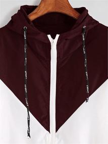 img 1 attached to Milumia Women's Color Block Drawstring Hooded Zip-Up Sports Windbreaker Jacket with Pocket - Windproof