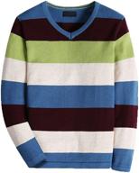 👕 basadina boys' multicolor stripe sweater: 100% cotton pullover for long sleeve comfort logo