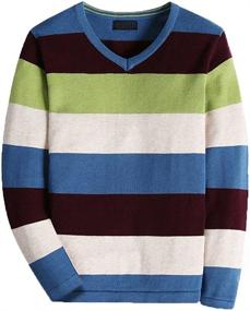 img 4 attached to 👕 BASADINA Boys' Multicolor Stripe Sweater: 100% Cotton Pullover for Long Sleeve Comfort