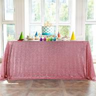 🎀 hmqiang sparkly rose pink sequin tablecloth - 90" x 90" drape table cloth cover for wedding, birthday party, baby shower logo