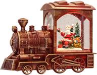 eldnacele singing christmas train snow globe with music, timer, and glittering lantern - festive table centerpiece and gift логотип