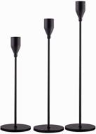 🕯️ sujun matte black candle holders set of 3: elegant decor for weddings, dinners & parties, fits 3/4 inch taper candles & led candles - stylish metal candle stands logo