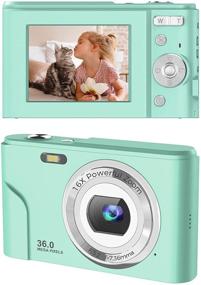 img 4 attached to toberto Digital Camera: HD Vlogging LCD Mini Camera with 16X Zoom, 36MP Video Cam for Kids/Students/Beginners - Green